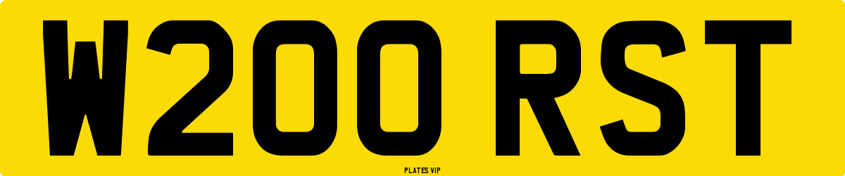 W200 RST Number Plate