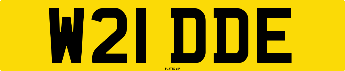 W21 DDE Number Plate