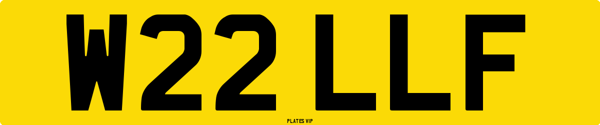 W22 LLF Number Plate