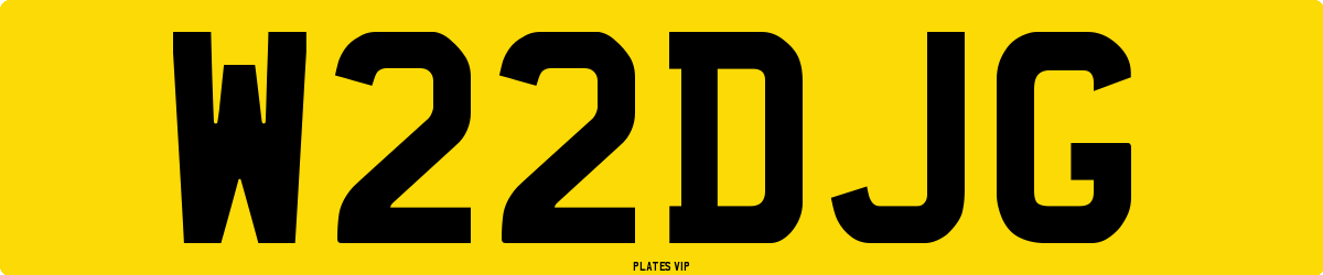 W22DJG Number Plate