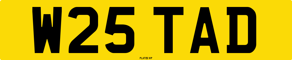 W25 TAD Number Plate