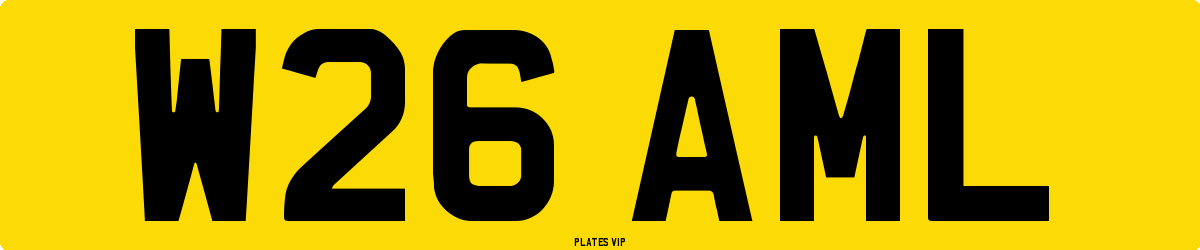 W26 AML Number Plate
