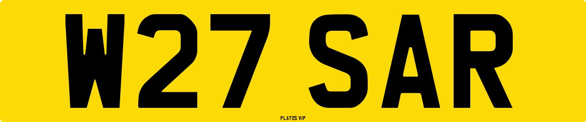 W27 SAR Number Plate