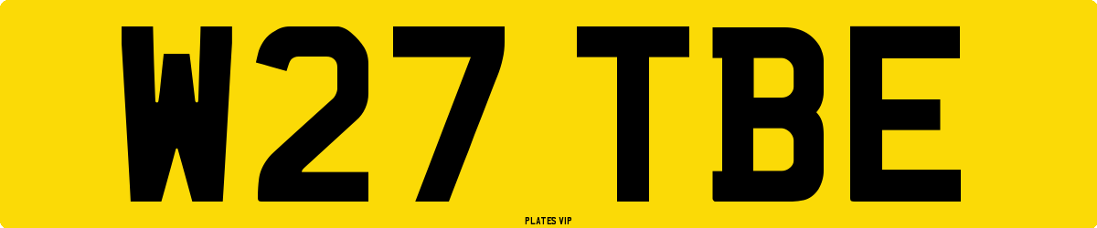 W27 TBE Number Plate