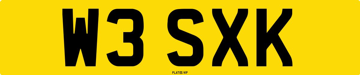 W3 SXK Number Plate