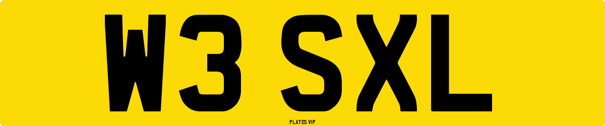 W3 SXL Number Plate