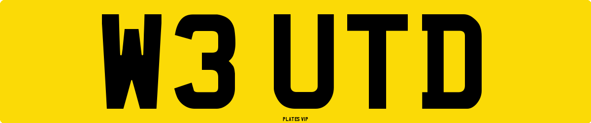W3 UTD Number Plate