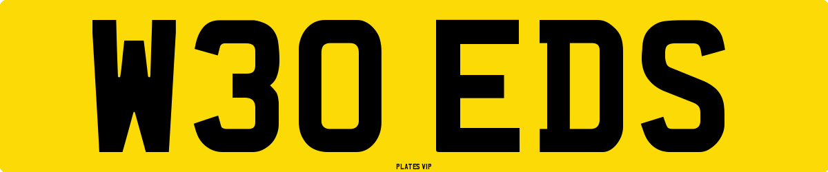 W30 EDS Number Plate