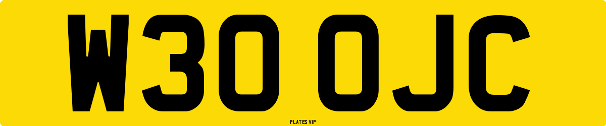W30 OJC Number Plate