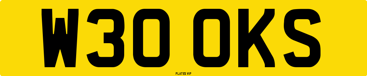 W30 OKS Number Plate