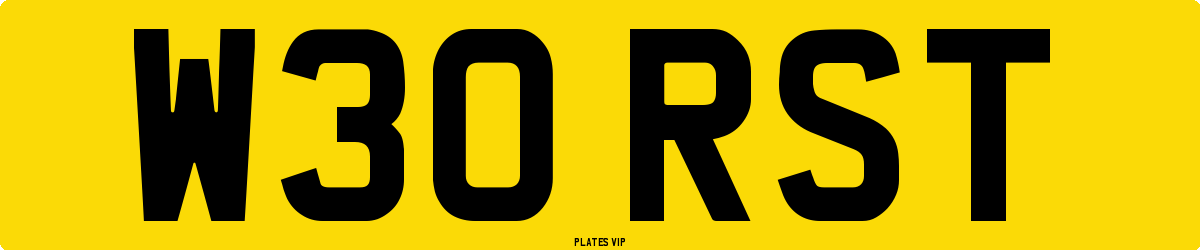 W30 RST Number Plate
