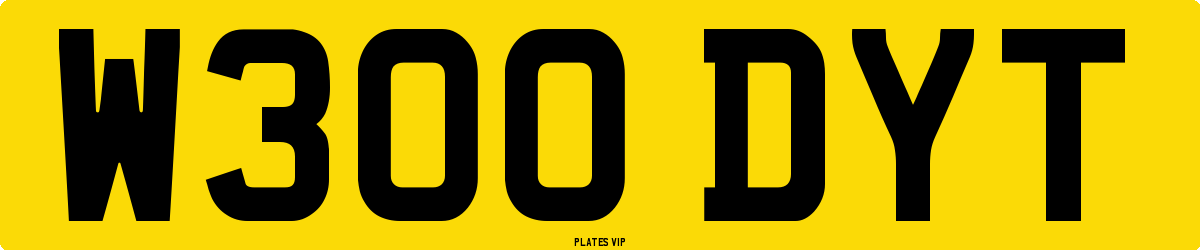 W300 DYT Number Plate