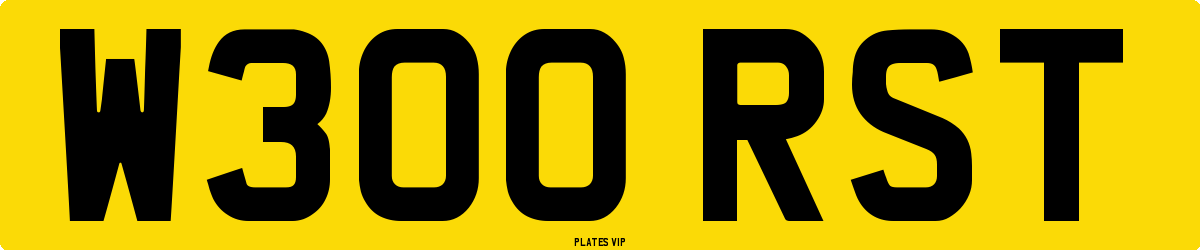 W300 RST Number Plate
