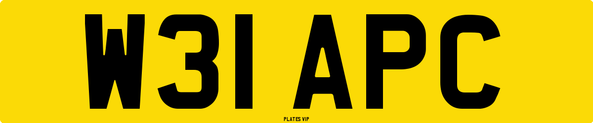 W31 APC Number Plate