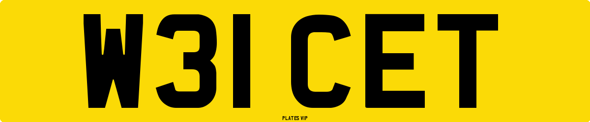 W31 CET Number Plate