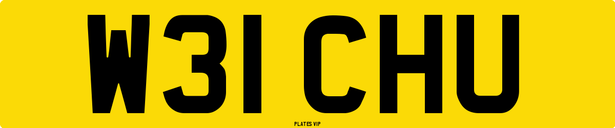 W31 CHU Number Plate