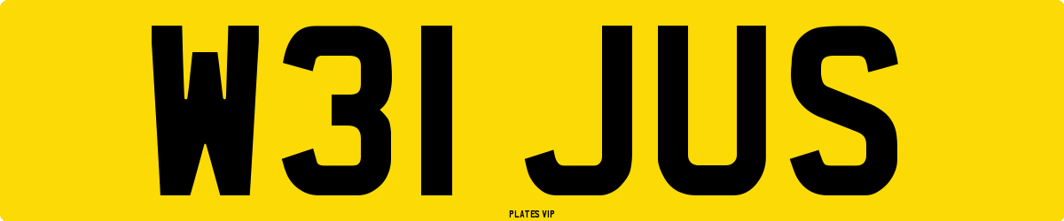 W31 JUS Number Plate