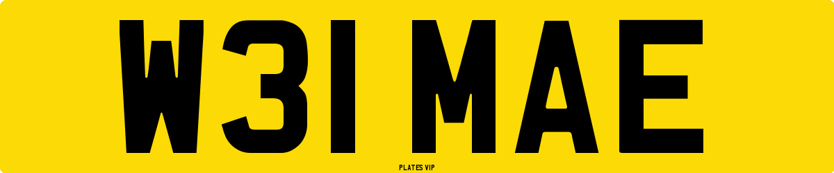 W31 MAE Number Plate