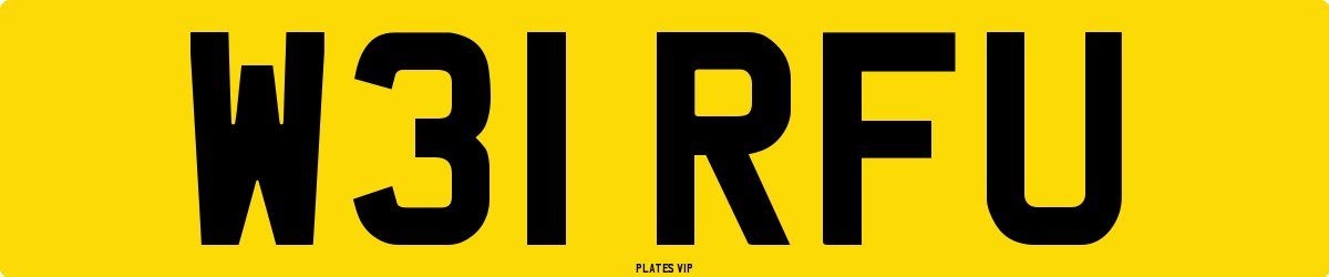 W31 RFU Number Plate