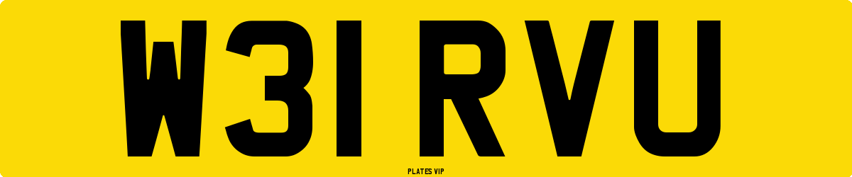 W31 RVU Number Plate
