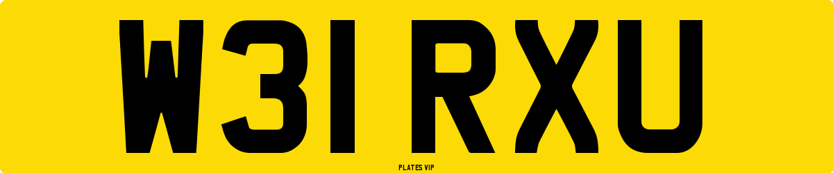 W31 RXU Number Plate
