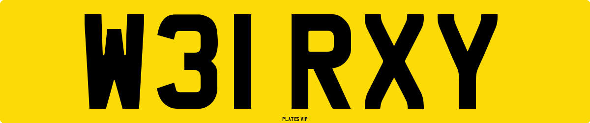 W31 RXY Number Plate