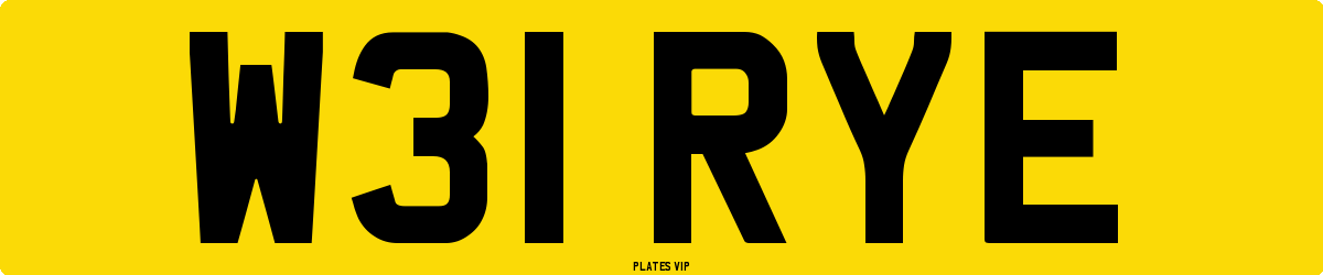 W31 RYE Number Plate