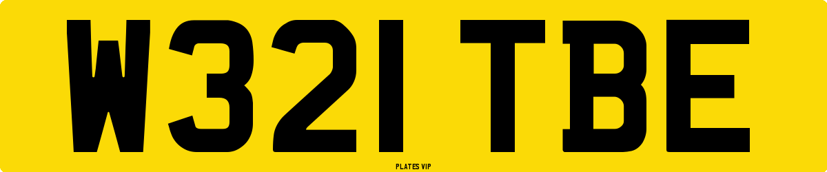 W321 TBE Number Plate