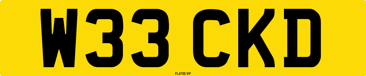 W33 CKD Number Plate