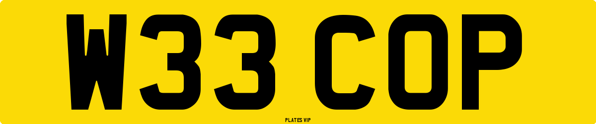 W33 COP Number Plate