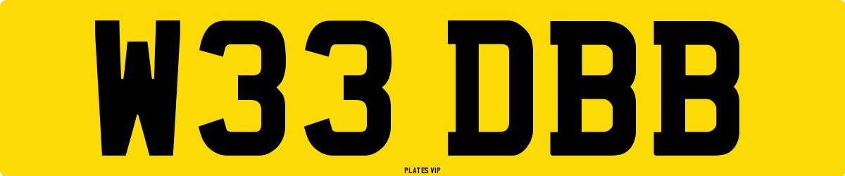 W33 DBB Number Plate