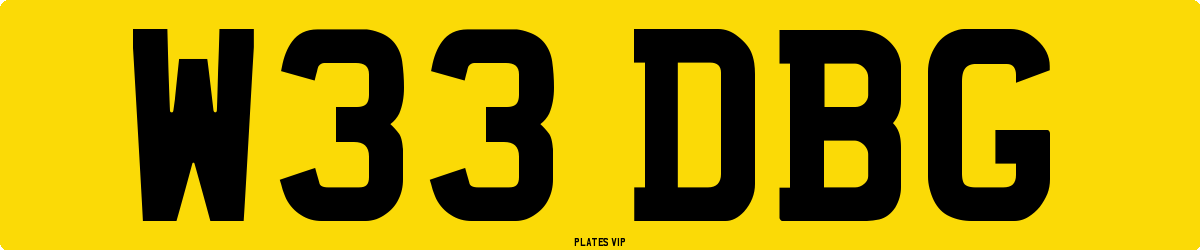 W33 DBG Number Plate
