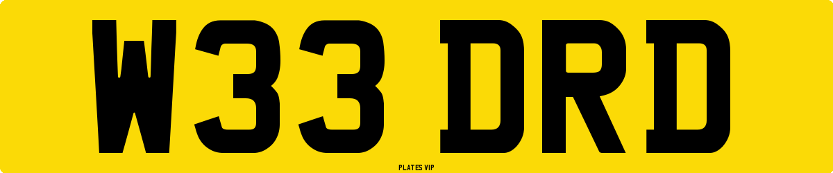W33 DRD Number Plate