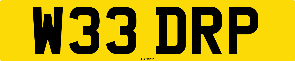 W33 DRP Number Plate