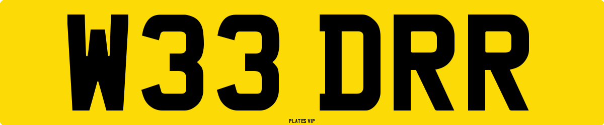 W33 DRR Number Plate