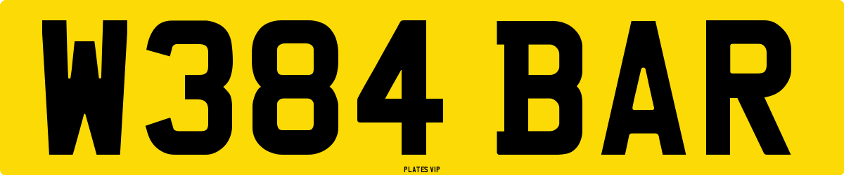 W384 BAR Number Plate