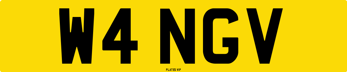 W4 NGV Number Plate