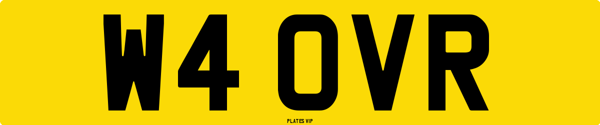 W4 OVR Number Plate