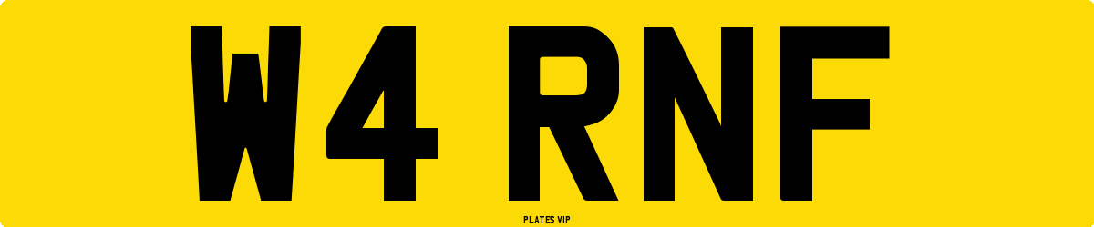 W4 RNF Number Plate