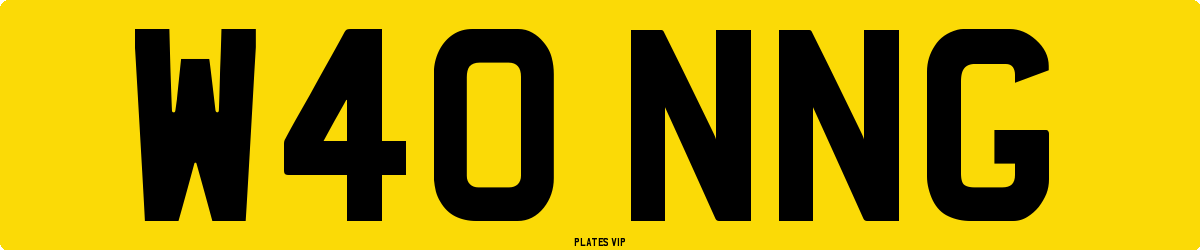 W40 NNG Number Plate