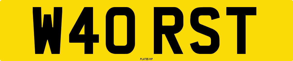 W40 RST Number Plate