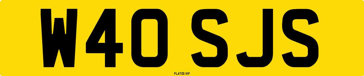 W40 SJS Number Plate