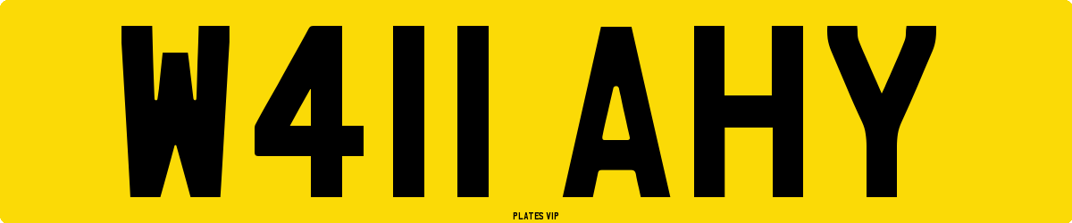 W411 AHY Number Plate