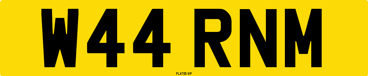 W44 RNM Number Plate