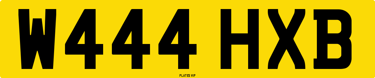 W444 HXB Number Plate