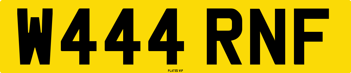 W444 RNF Number Plate