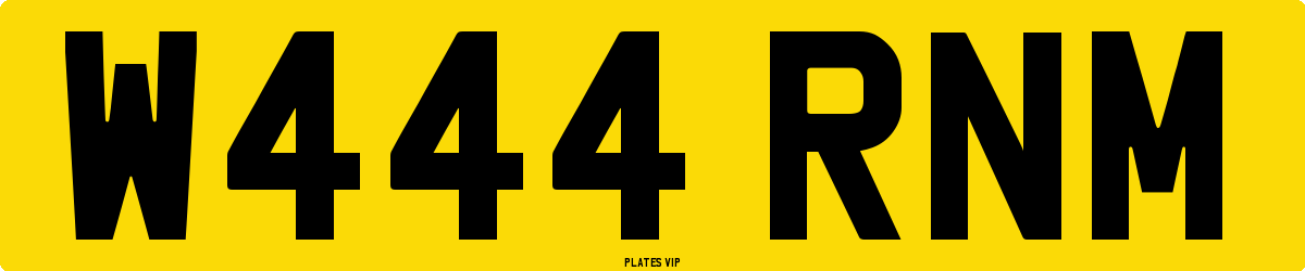 W444 RNM Number Plate