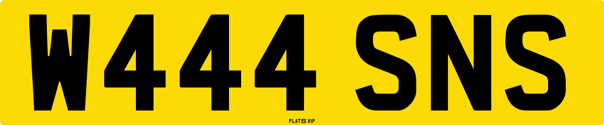 W444 SNS Number Plate