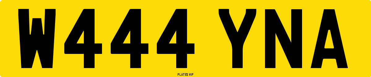 W444 YNA Number Plate