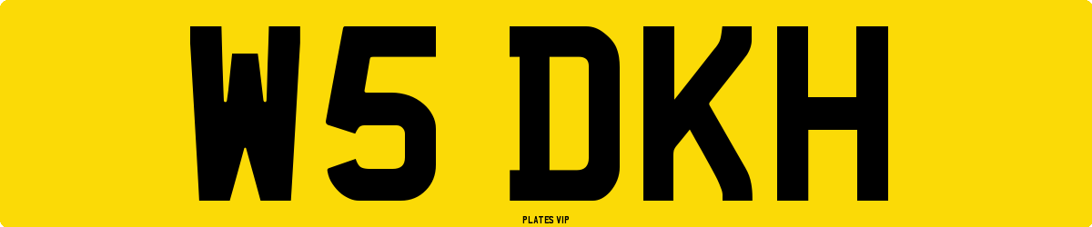 W5 DKH Number Plate